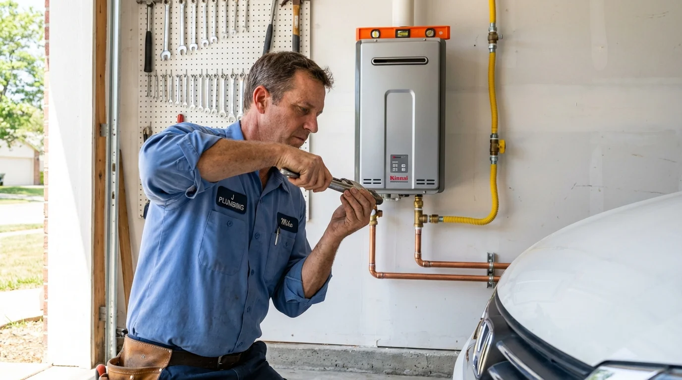 Tankless water heater installation by a Johns Plumbing LLC plumber in Harrison